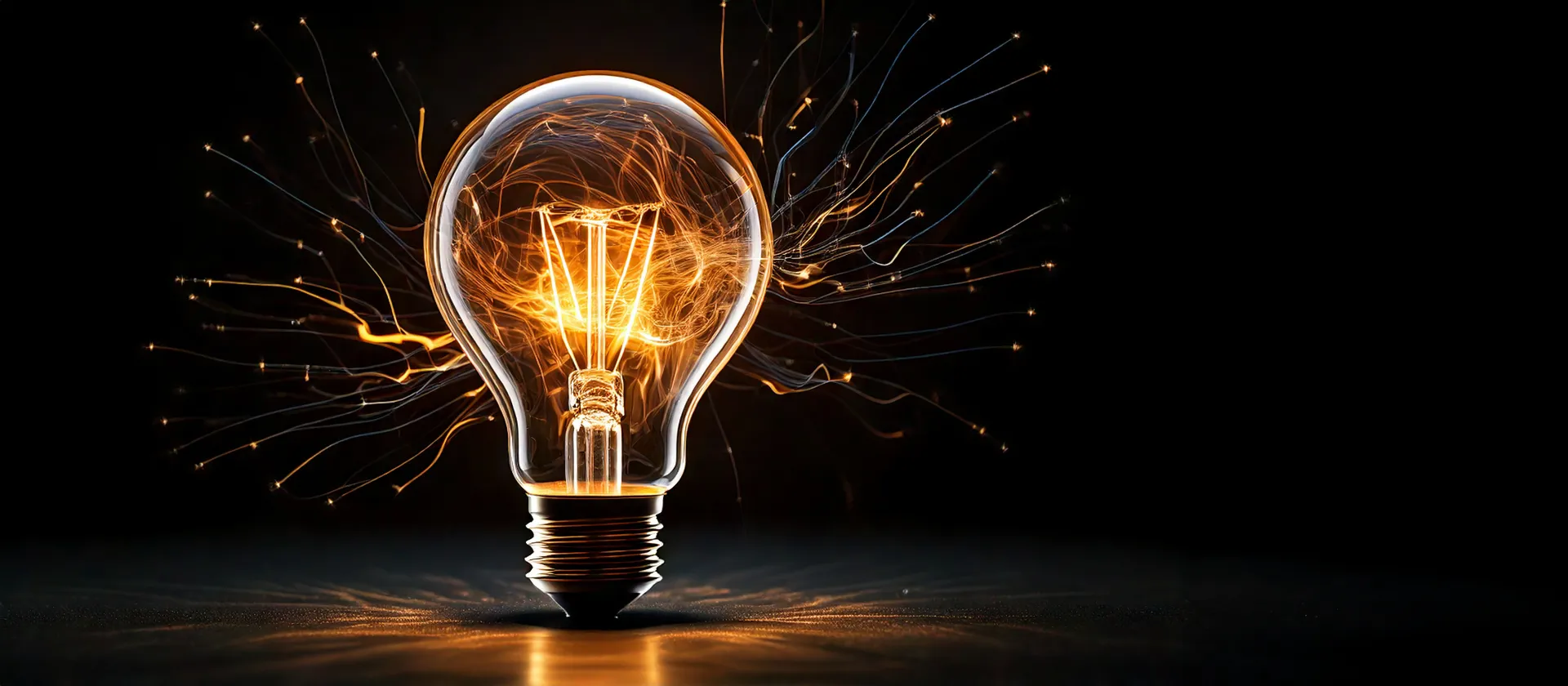 Technology light bulb in the dark 