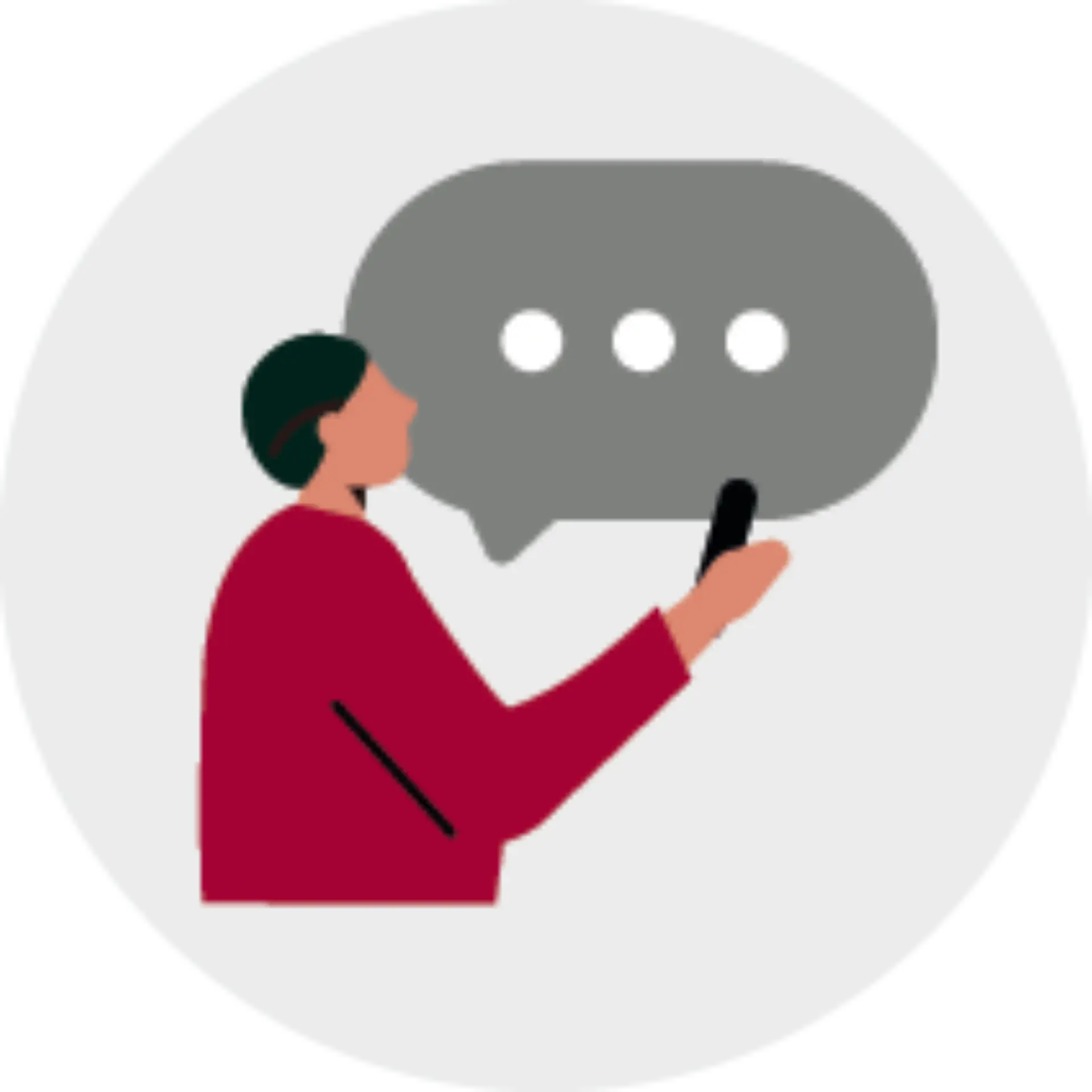 Person mit Sprechblase