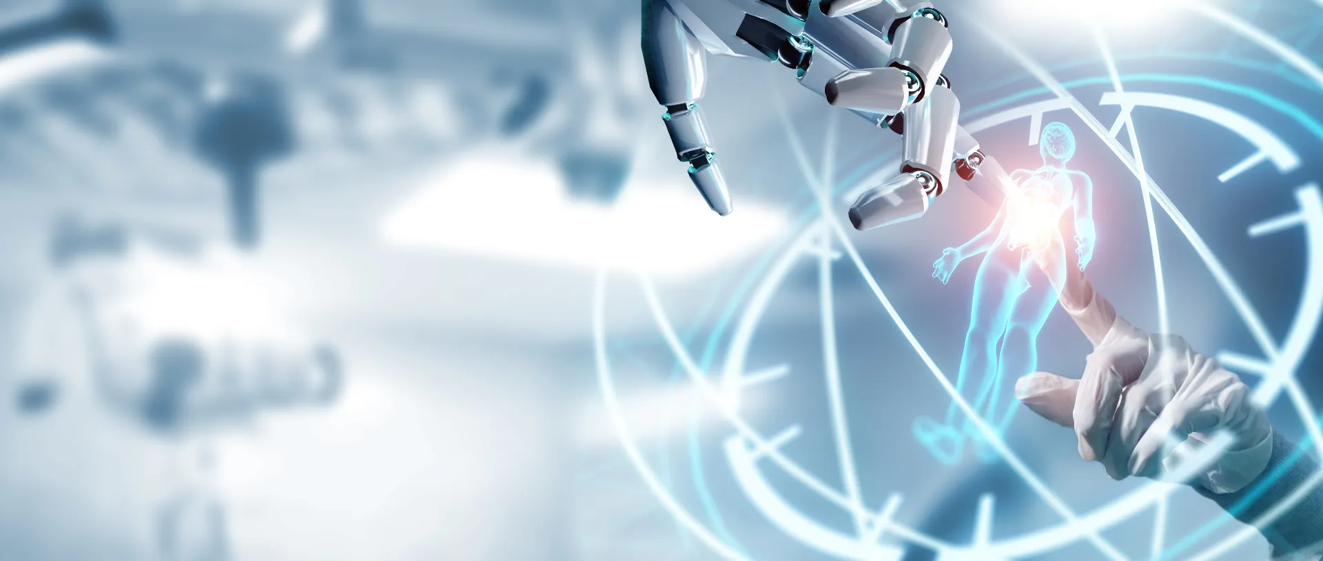 Robot hand ai artificial intelligence assistance for medical healthcare 