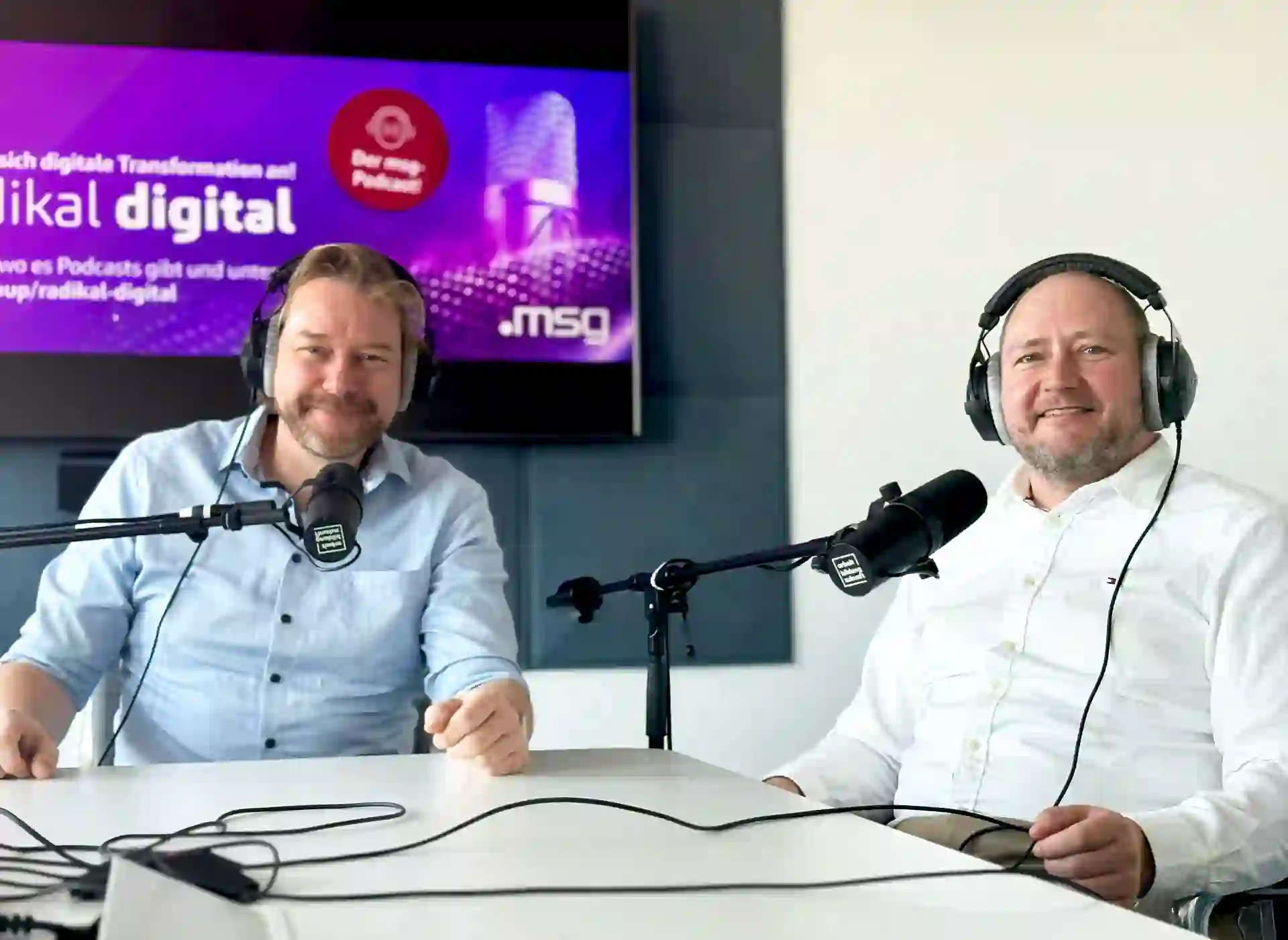 Mark Schmidt und Thomas Soens bei der Podcast Aufnahme.