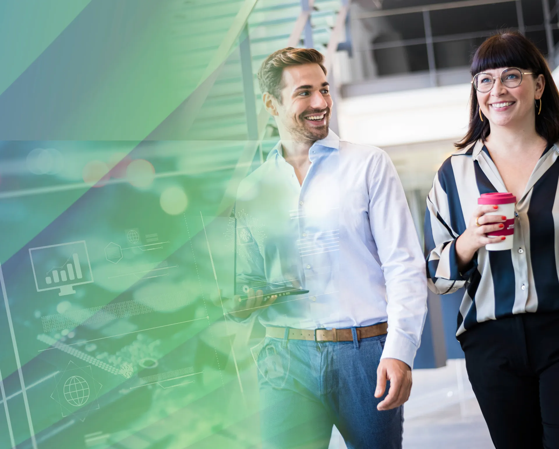 Zwei Consultants auf dem Weg ins Meeting