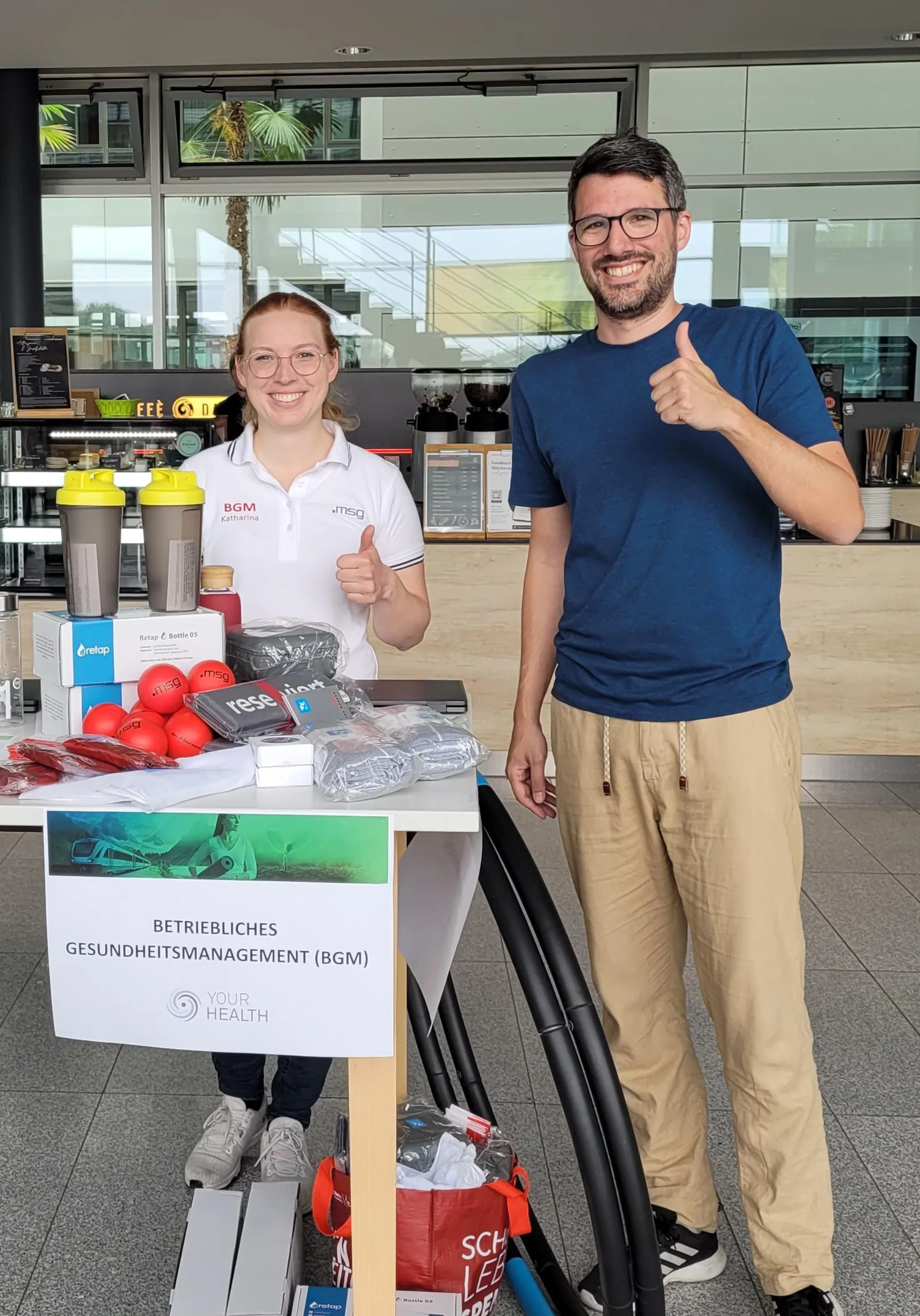 Andreas Geiger und Katharina Fitsch während des msg-Gesundheitstags