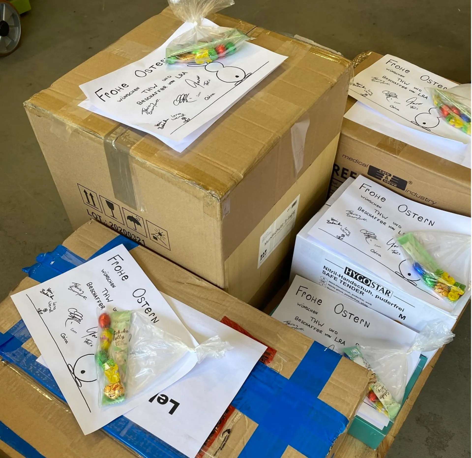 Auszuliefernde Hilfsgüter während der Pandemie